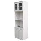 Kings Brand Furniture Danbury – Meuble de rangement de cuisine haut, avec espace micro-ondes, blanc