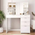 SUGIFT Vanity Dressing Table with Mirror Modern Rectangle Vanity Desk