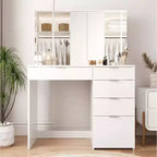 SUGIFT Vanity Dressing Table with Mirror Modern Rectangle Vanity Desk