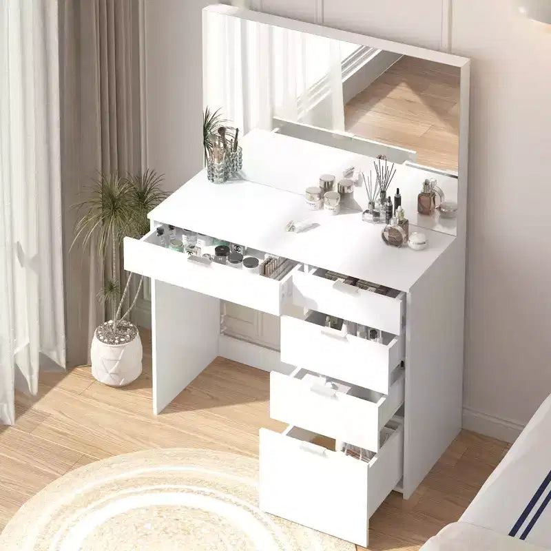 Table de Maquillage Coiffeuse SUGIFT avec Miroir Moderne Rectangulaire