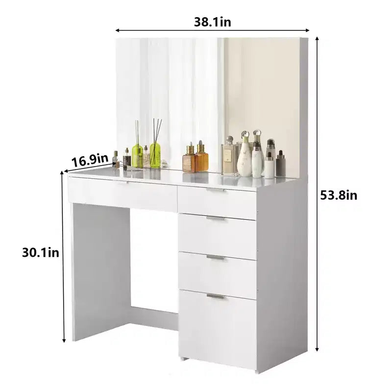 Table de Maquillage Coiffeuse SUGIFT avec Miroir Moderne Rectangulaire