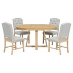 Ensemble de salle à manger extensible Whisen de style rétro 5 pièces avec 4 chaises rembourrées à dossier capitonné