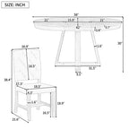 Ensemble de salle à manger extensible Whisen de style rétro 5 pièces avec 4 chaises rembourrées à dossier capitonné
