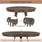 Ensemble de salle à manger extensible Whisen de style rétro 5 pièces avec 4 chaises rembourrées à dossier capitonné