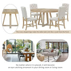 Ensemble de salle à manger extensible Whisen de style rétro 5 pièces avec 4 chaises rembourrées à dossier capitonné