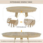 Ensemble de salle à manger extensible Whisen de style rétro 5 pièces avec 4 chaises rembourrées à dossier capitonné