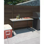 Table utilitaire portable COSCo de 4 pi pour l'intérieur/extérieur, se plie en deux, grise
