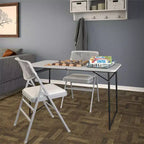 Table utilitaire portable COSCo de 4 pi pour l'intérieur/extérieur, se plie en deux, grise