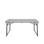 Table utilitaire portable COSCo de 4 pi pour l'intérieur/extérieur, se plie en deux, grise