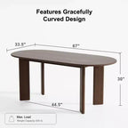 PexFix 67x33.5 Table à manger en bois massif Tables de cuisine ovales