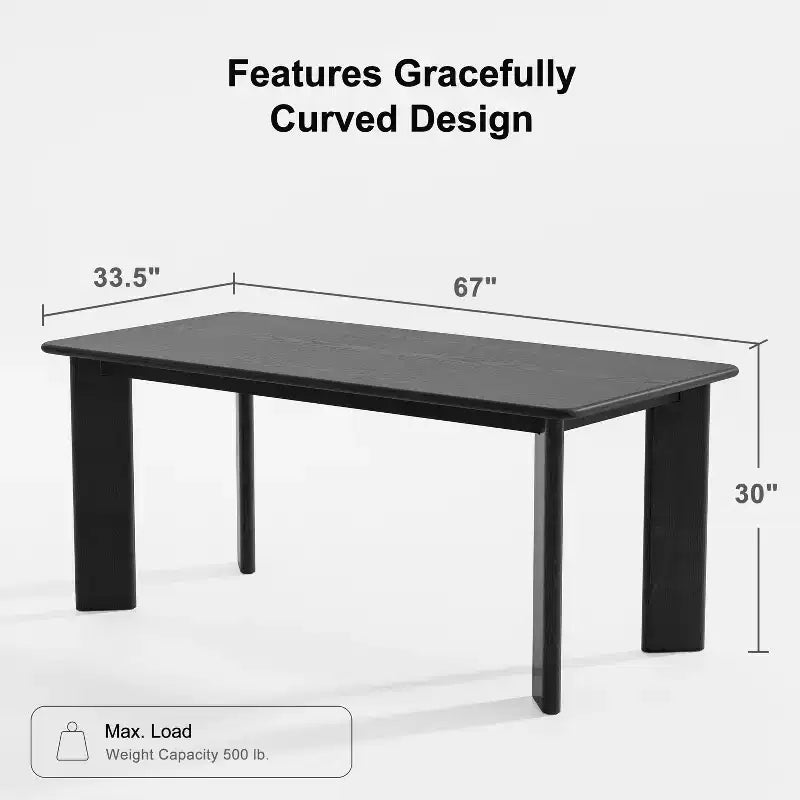 PexFix 67x33.5 Table à manger en bois massif Tables de cuisine ovales