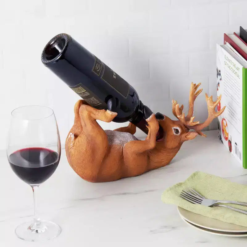 Support de bouteille True Buzzed Buck pour la décoration de cuisine ou les chariots de bar, Casier à bouteilles pour la décoration de vin ou le rangement de bouteilles