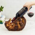 Porte-bouteille de vin en polyrésine en forme d'alligator, support de bouteille de vin de comptoir, marron, peut contenir 1 bouteille, lot de 1