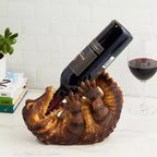 Porte-bouteille de vin en polyrésine en forme d'alligator, support de bouteille de vin de comptoir, marron, peut contenir 1 bouteille, lot de 1