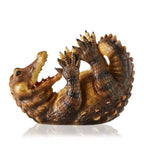 Porte-bouteille de vin en polyrésine en forme d'alligator, support de bouteille de vin de comptoir, marron, peut contenir 1 bouteille, lot de 1