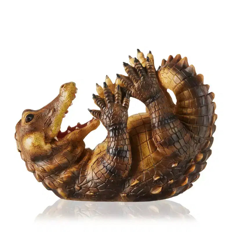 Porte-bouteille de vin en polyrésine en forme d'alligator, support de bouteille de vin de comptoir, marron, peut contenir 1 bouteille, lot de 1