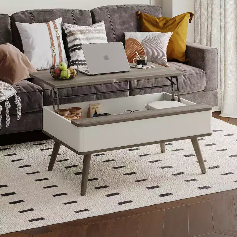 Table basse relevable en bois de 102 cm avec rangement caché - Tree City