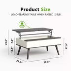 Table basse relevable en bois de 102 cm avec rangement caché - Tree City