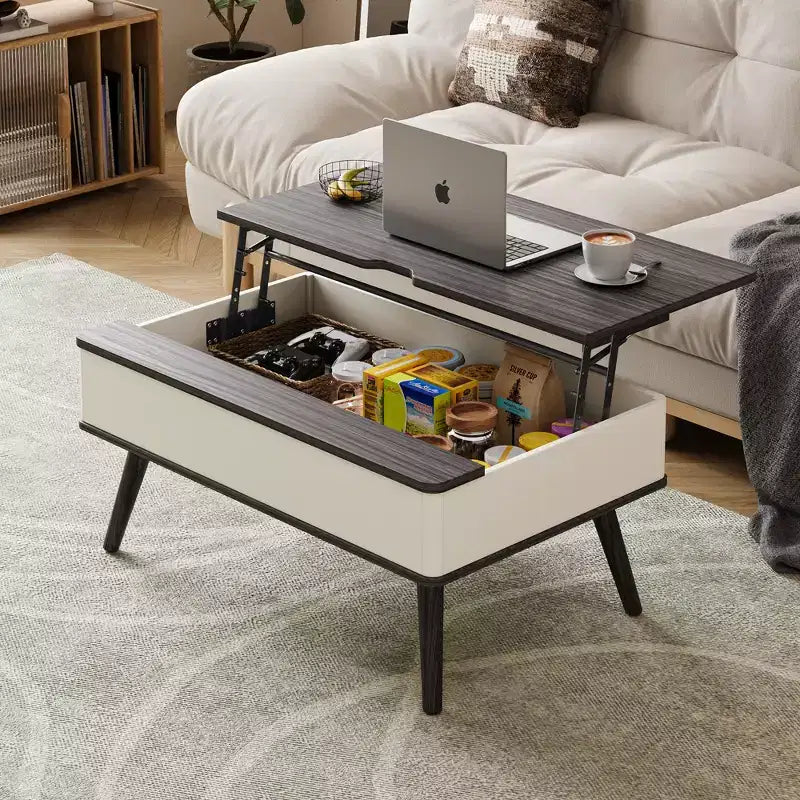 Table basse relevable en bois de 102 cm avec rangement caché - Tree City