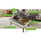 Table basse relevable en bois de 102 cm avec rangement caché - Tree City