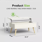 Table basse relevable en bois de 102 cm avec rangement caché - Tree City