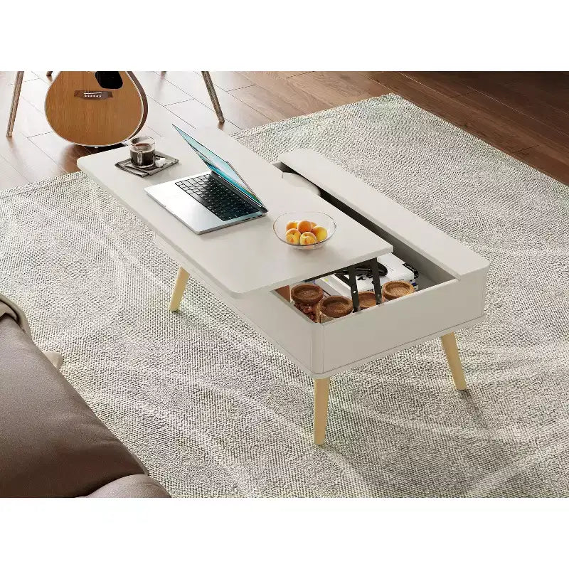 Table basse relevable en bois de 102 cm avec rangement caché - Tree City