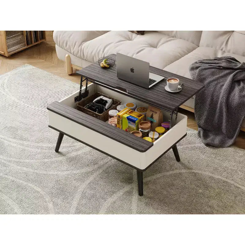 Table basse relevable en bois de 102 cm avec rangement caché - Tree City