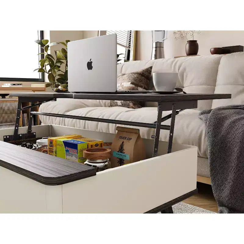 Table basse relevable en bois de 102 cm avec rangement caché - Tree City