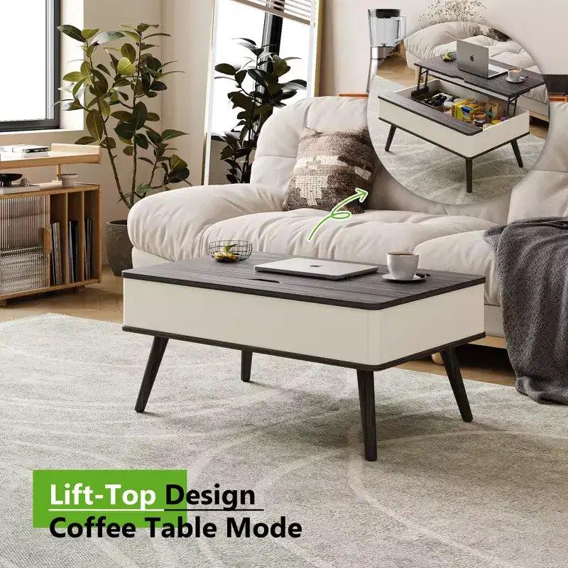 40'' Wood Lift Top Coffee Table with Hidden Storage - Tree City
