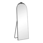 PexFix Miroir mural arqué avec cadre en bois de 79 cm (31 po) L x 180 cm (71 po) H pour chambre et salon, noir