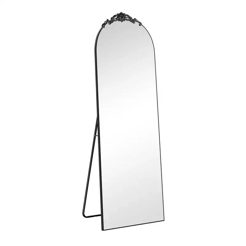 PexFix Miroir mural arqué avec cadre en bois de 79 cm (31 po) L x 180 cm (71 po) H pour chambre et salon, noir