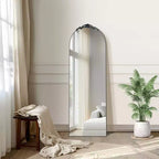 PexFix Miroir mural arqué avec cadre en bois de 79 cm (31 po) L x 180 cm (71 po) H pour chambre et salon, noir