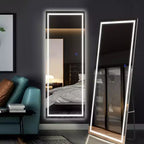 PexFix Miroir de courtoisie rectangulaire avec lumières de 63 po L x 16 po H Miroir mural en argent