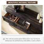 Commode de chambre à 7 tiroirs (54 po), design vintage, large, en bois rustique, pour salon, couloir