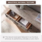 Commode de chambre à 7 tiroirs (54 po), design vintage, large, en bois rustique, pour salon, couloir