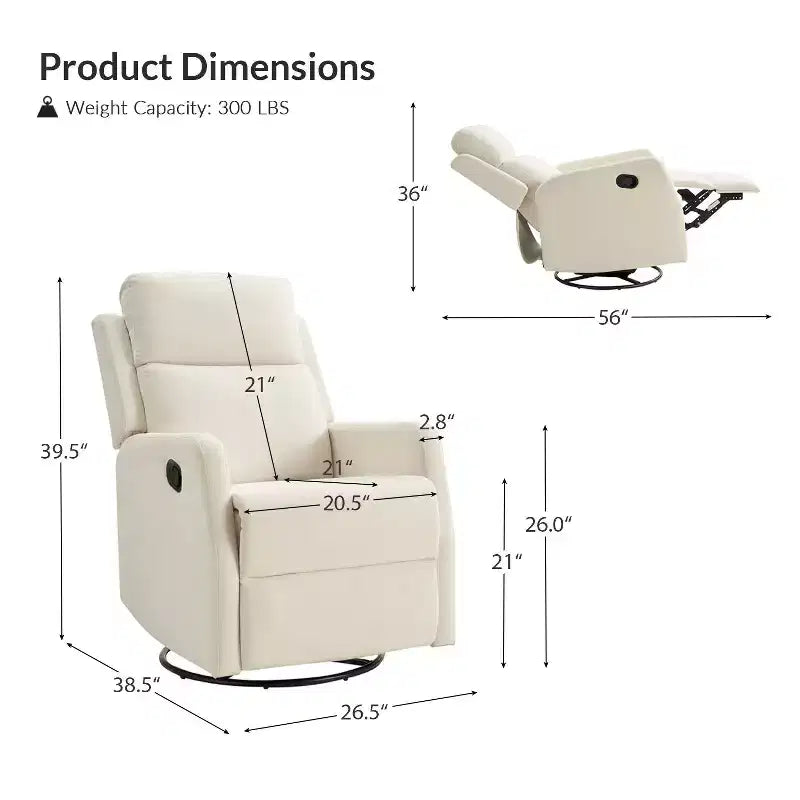 Nestor Fauteuil inclinable pivotant - Lot de 2 avec fonction pivotante | ART OF LIVING DESIGNS