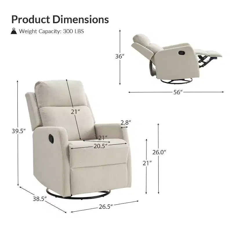 Nestor Fauteuil inclinable pivotant - Lot de 2 avec fonction pivotante | ART OF LIVING DESIGNS