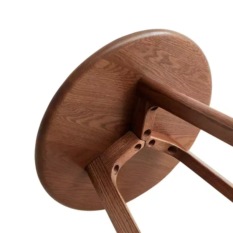 Table d'appoint ronde en bois massif - Petite table d'appoint, table basse, convient pour le salon, la chambre et le balcon, 100 % chêne massif naturel, facile à assembler