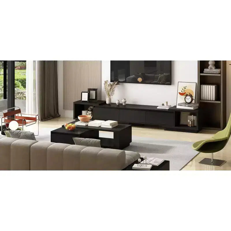 Meuble TV Extensible Famapy Meuble TV Moderne avec Tiroirs