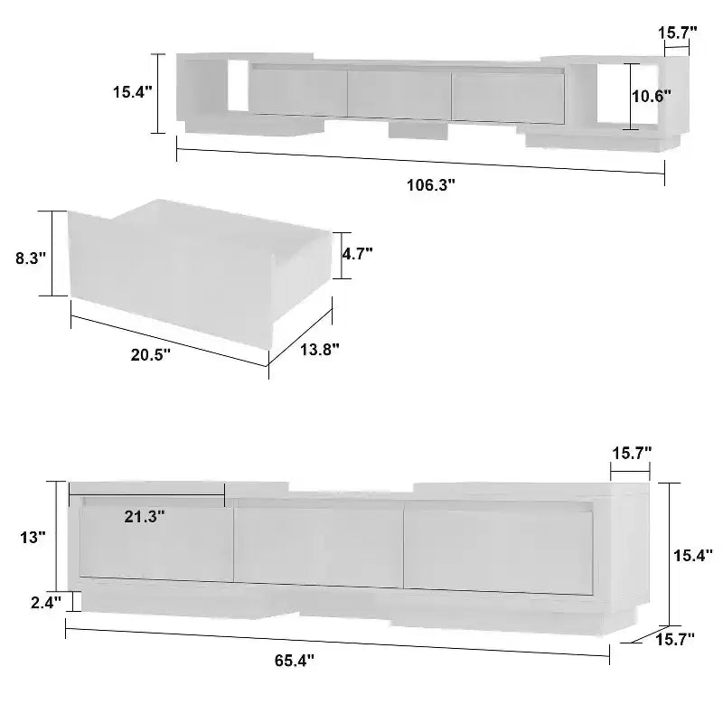Meuble TV Extensible Famapy Meuble TV Moderne avec Tiroirs