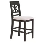 Ensemble de table à manger Whisen Rustic 6 pièces à hauteur de comptoir avec banc et 4 chaises rembourrées