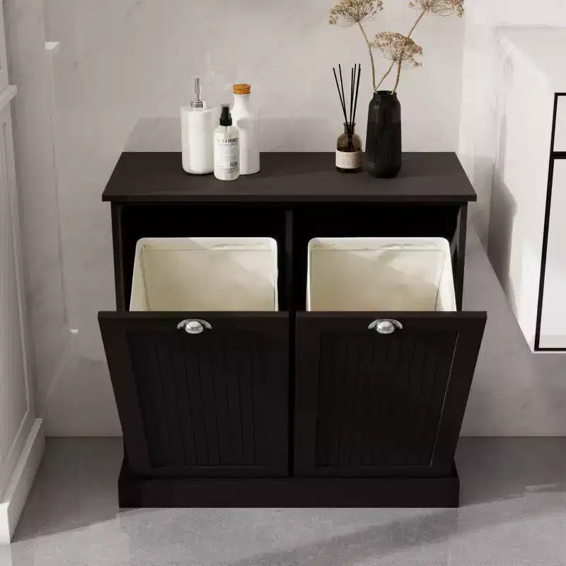 Armoire à linge en bois AndMakers 32,68 po L. x 14,57 po P x 31,5 po H avec rangement inclinable