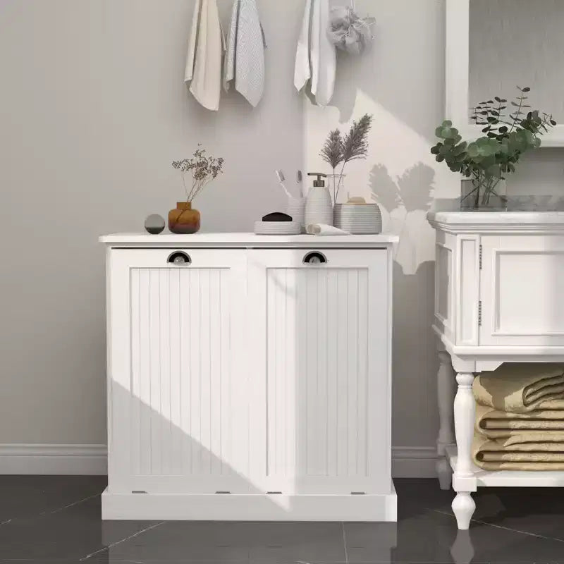 Armoire à linge en bois AndMakers 32,68 po L. x 14,57 po P x 31,5 po H avec rangement inclinable