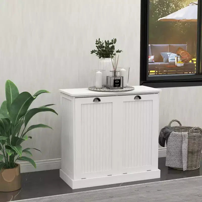 Armoire à linge en bois AndMakers 32,68 po L. x 14,57 po P x 31,5 po H avec rangement inclinable