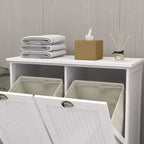 Armoire à linge en bois AndMakers 32,68 po L. x 14,57 po P x 31,5 po H avec rangement inclinable