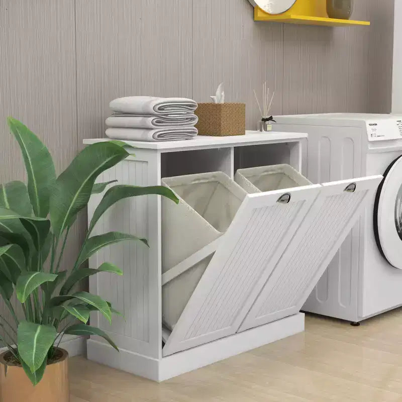 Armoire à linge en bois AndMakers 32,68 po L. x 14,57 po P x 31,5 po H avec rangement inclinable