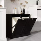 Armoire à linge en bois AndMakers 32,68 po L. x 14,57 po P x 31,5 po H avec rangement inclinable