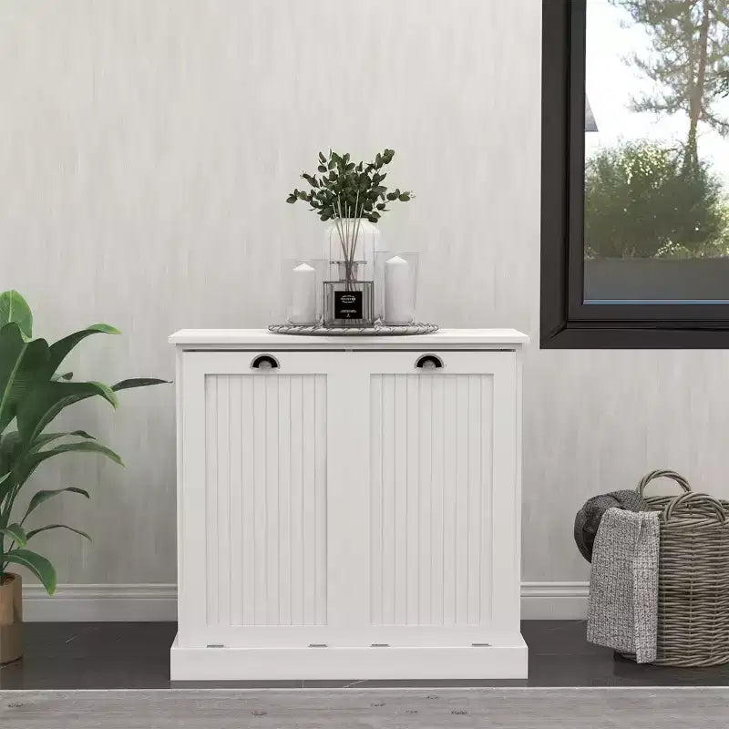 Armoire à linge en bois AndMakers 32,68 po L. x 14,57 po P x 31,5 po H avec rangement inclinable