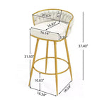 Lot de 2 tabourets de bar pivotants hauteur comptoir, dossier bas, rembourrés, pour salle à manger, pub, cuisine avec repose-pieds - Christopher Knight Home