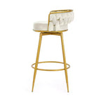 Lot de 2 tabourets de bar pivotants hauteur comptoir, dossier bas, rembourrés, pour salle à manger, pub, cuisine avec repose-pieds - Christopher Knight Home